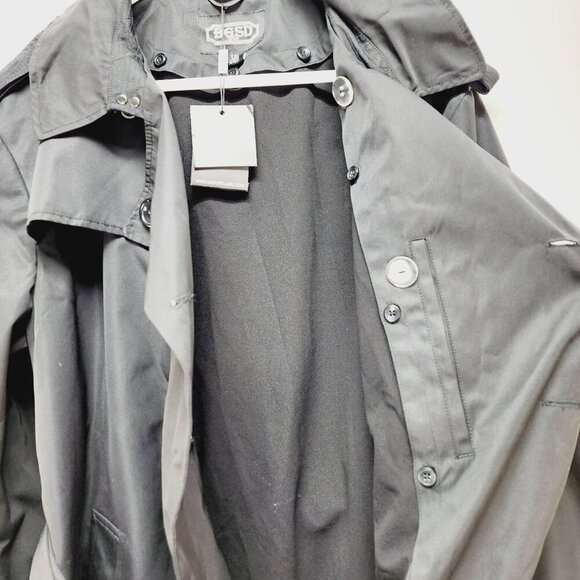 BGSD Women's Gabby Black Mid Length Trench Coat Size  XXL New - Picture 10 of 15
